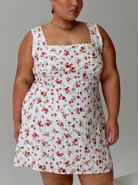 Princess Polly Dasha Mini Dress White Floral Curve NWT